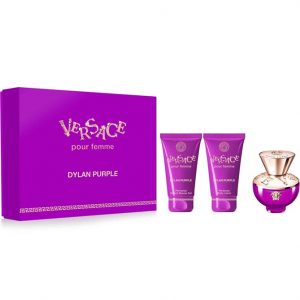 Set Apa de Parfum Versace Dylan Purple 50 ml + 50 ml Gel de dus + 50 ml Lotiune de corp, Femei