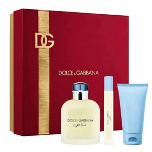Set Apa de Toaleta Dolce & Gabbana Light Blue M 125 ml + 10 ml + 50 ml Gel de dus, Barbati