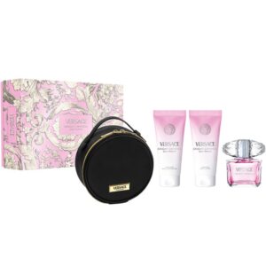 Set Apa de Toaleta Versace Bright Crystal 90 ml + 100 ml Gel de dus + 100 ml Lotiune de corp + Trusa cosmetice, Femei