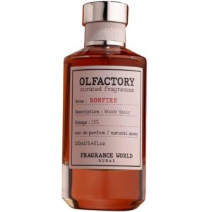 Apa de parfum Fragrance World Olfactory Bonfire, Unisex, 100ml