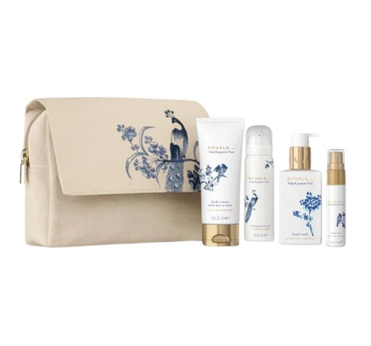 Set de ingrijire Rituals Tulip & Japanese Yuzu 70 ml Crema de corp + 20 ml Body Mist + 50 ml Spuma gel de dus + 70ml Scrub, Femei, Travel Set