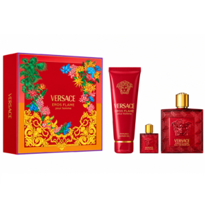 Set Apa de parfum Versace Eros Flame 100ml+5ml+150ml Gel de dus, Barbati